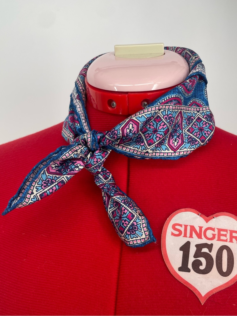 Edward Armah Paisley Satin Square Neck Scarf Pocket Square Geometric Print